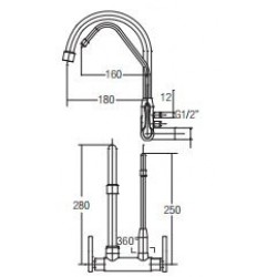 Aimer AMFC-3659F Kitchen Wall Sink With Filter Tap