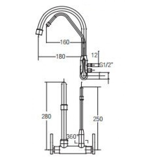 Aimer AMFC-3659F Kitchen Wall Sink With Filter Tap