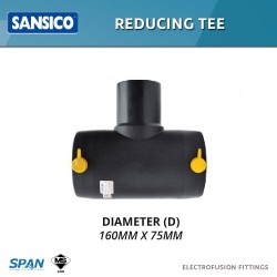 Sansico Electrofusion Fittings SRT 160.75 Reducing Tee 160MM x 75MM
