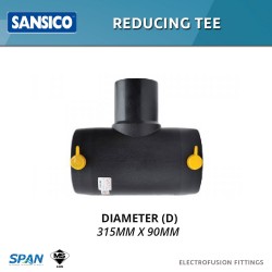 Sansico Electrofusion Fittings SRT 315.90 Reducing Tee 315MM x 90MM