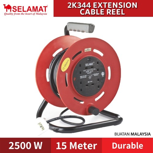 Multi Plug Wind Up Extension 15M Lead Reel Heavy Duty Cord Power Tools Garden