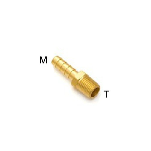 Brass Tube Fittings Single Tail Barb 1/2 (T) BSP x 3/8 (M)