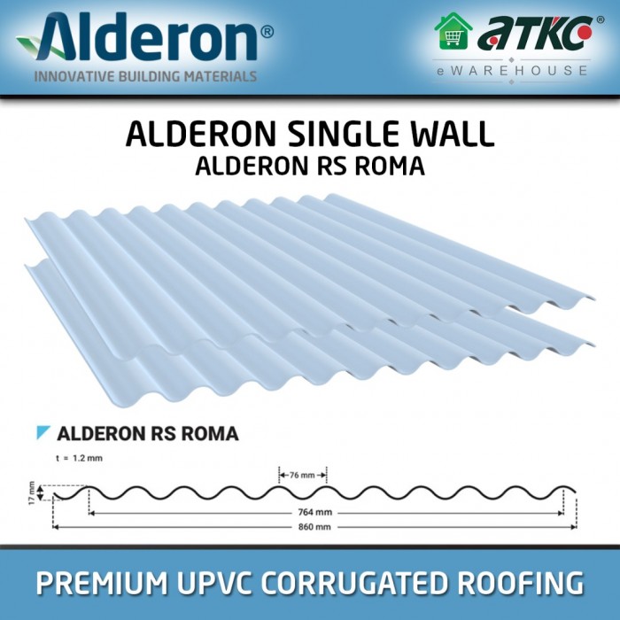 Alderon RS Roma Premium Single Wall Corrugated Roofing 1.2MM (T) x 764MM (W) x 3M (L)