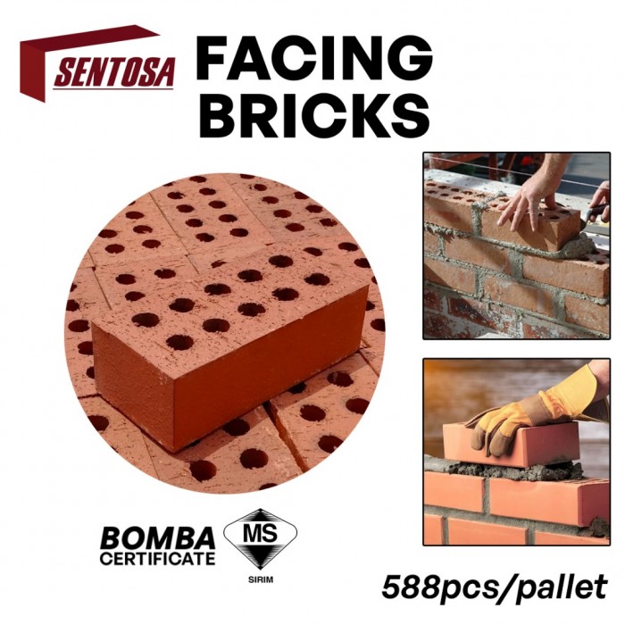 Sentosa Facing Bricks 10 Holes 215MM (L) x 100MM (W) x 65MM (H) - (588 PCS/PALLET)