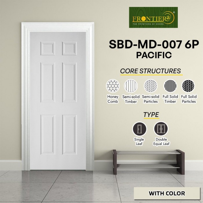 Frontiera SBD-MD-007 6P Pacific Moulded Door Series Single Door/ Double Equal Door (With Color)