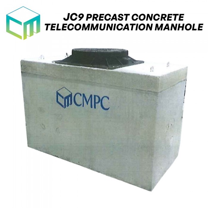 CM JC9 Precast Concrete Telecommunication Manhole Full Set C/W Cast Rectangular Iron Cover 1880MM (L) x 900MM (W) x 1260MM (H)