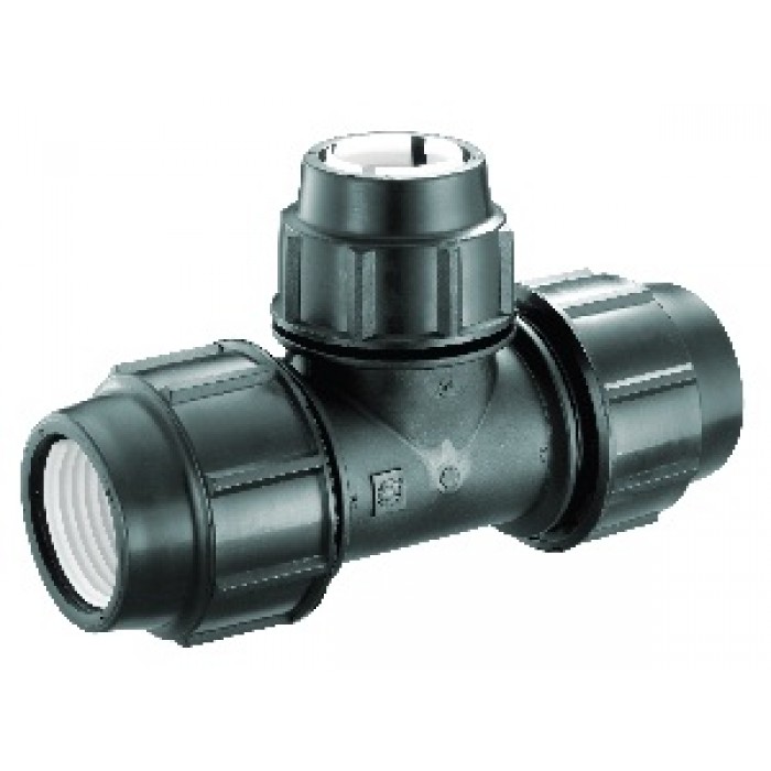 HDPE Poly Fittings Reducing Tee 25mmx 20mm