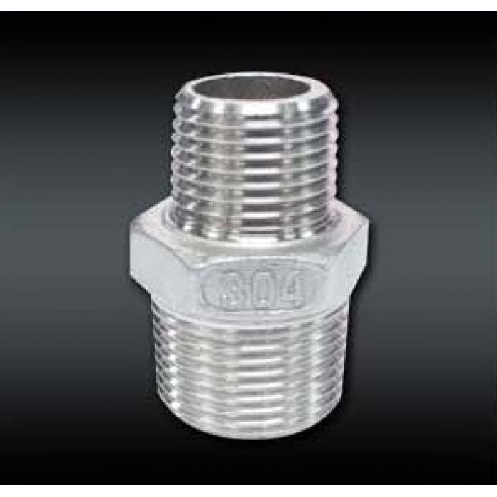 Stainless Steel Fittings Reducing Nipple 1 1/2" x 1/2"