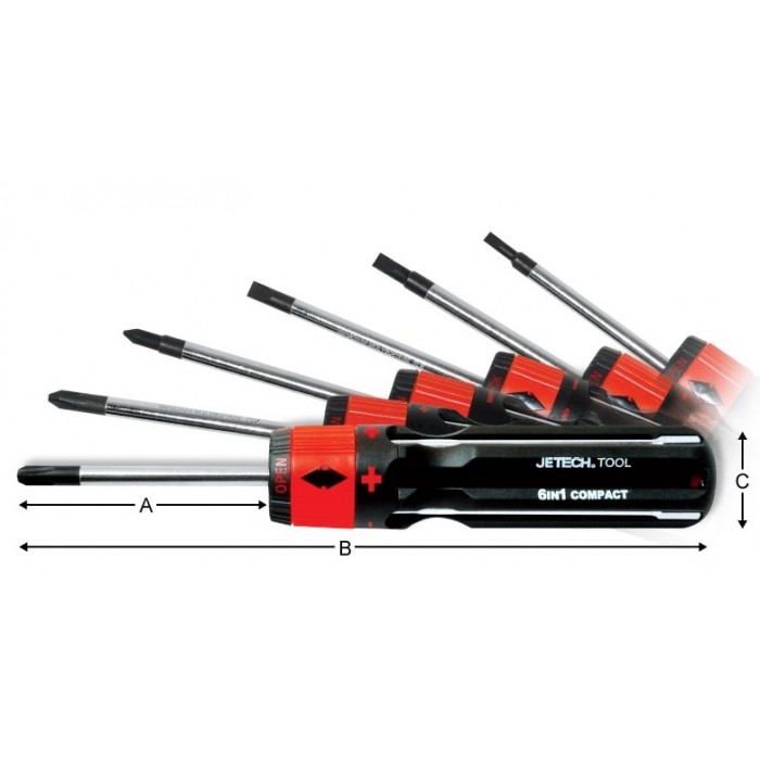 Jetech SI-103 Six In One Inter-Changeable Screwdriver Set