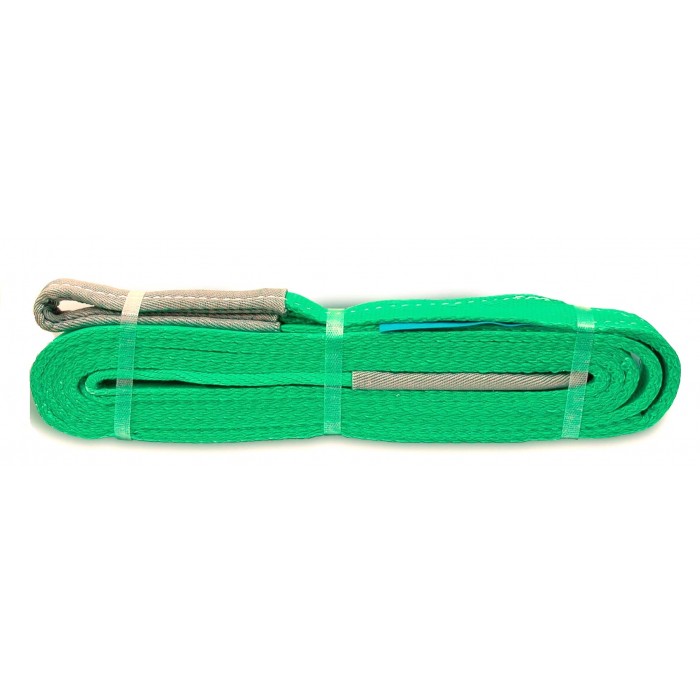 Warrior Double Ply Polyester Flat Webbing Sling 4TON x 8M (L) with Reinforced Lifting Eyes (Grey Marking)